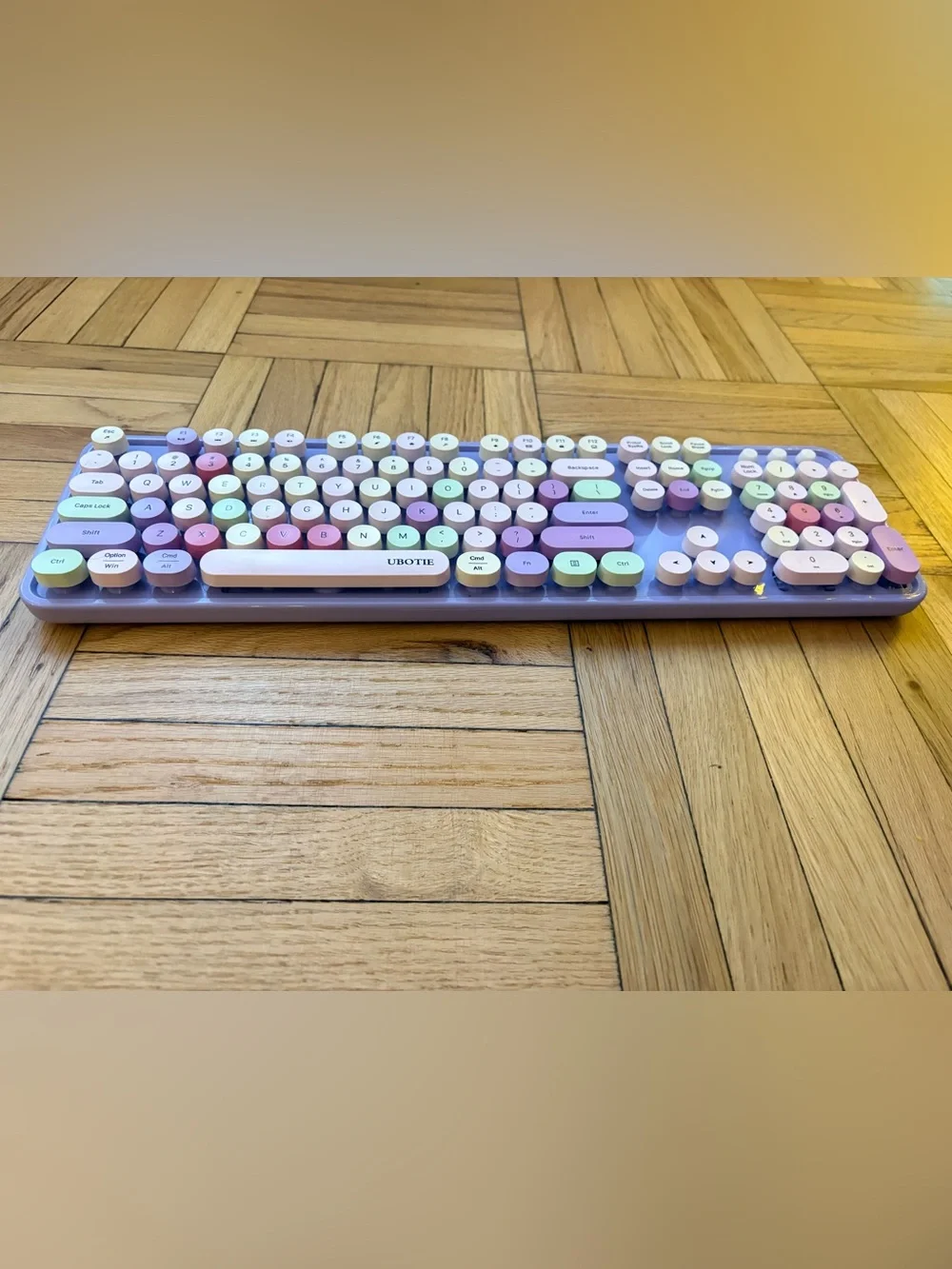 UBOTIE Viral Purple Pastel Colorful Wireless Keyboard and Mouse Windows or Mac
